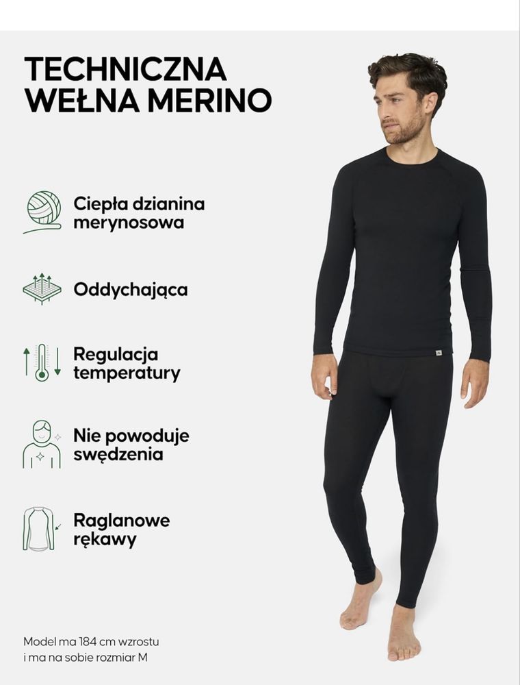 Danish Endurance  Bielizna Termoaktywna Merino,meska roz M