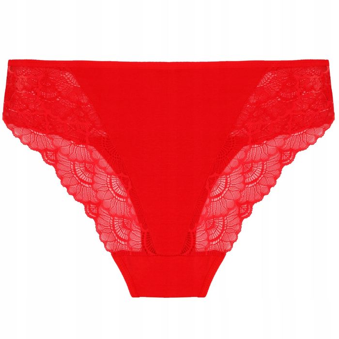Figi Damskie Koronkowe Majtki Eleganckie Wygodne  2-Szt. Moraj XXL