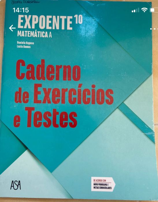 Caderno de atividades de Matematica A de 10 ano