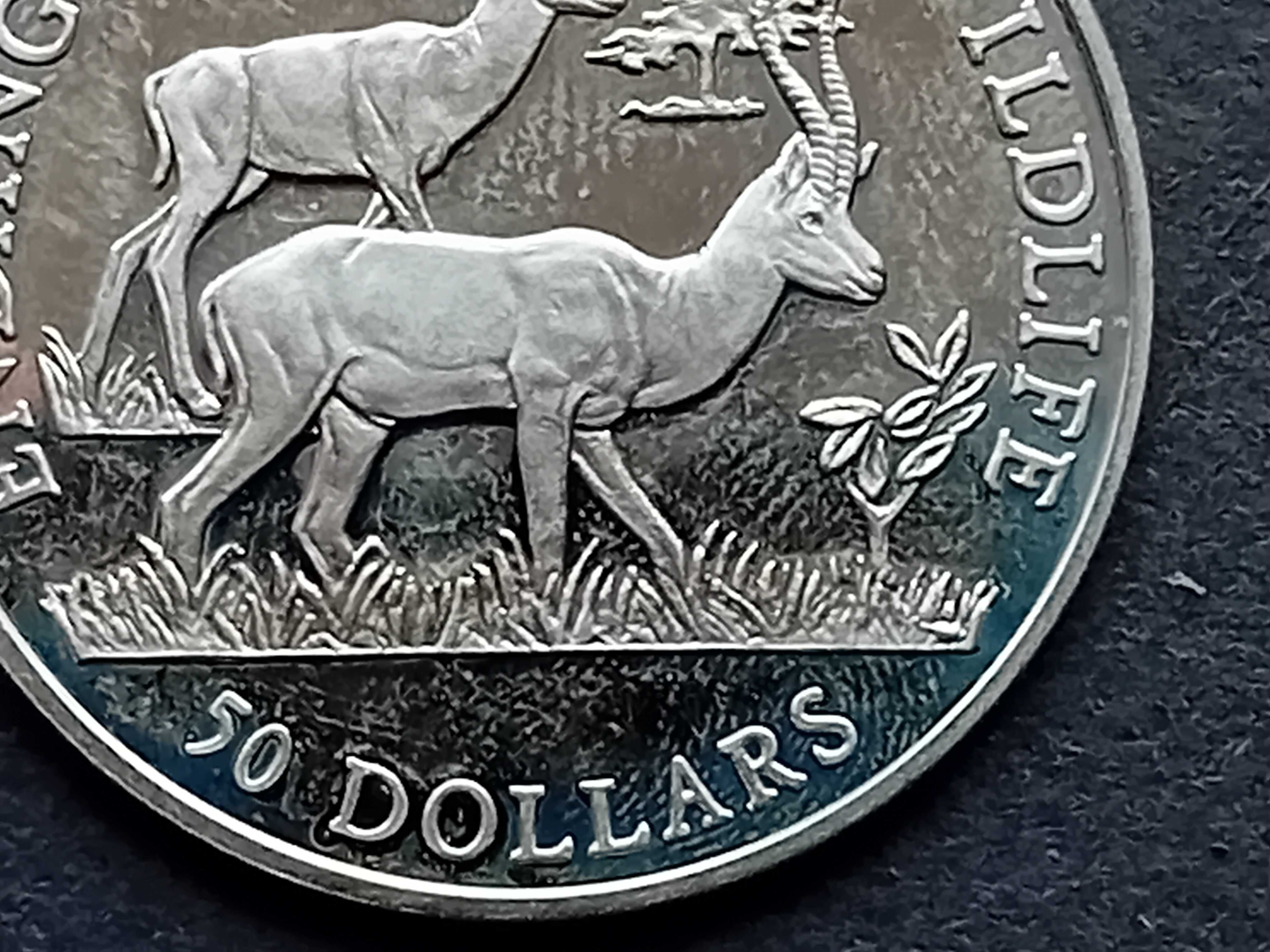 Coleção de 4 moedas prata0,999 50 Dollars Vida Selvagem novas