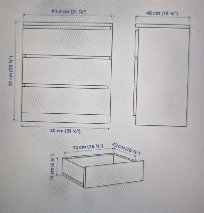 Cómoda Branca IKEA 80x78 cm