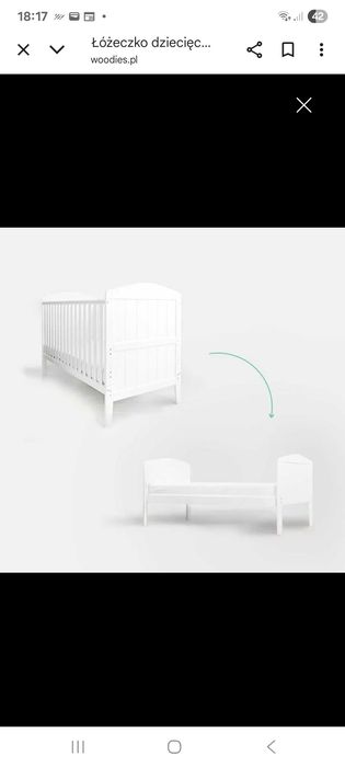Łożeczko Woodies 140x70 2w1 z materacem i dodatkami stan bardzo dobry