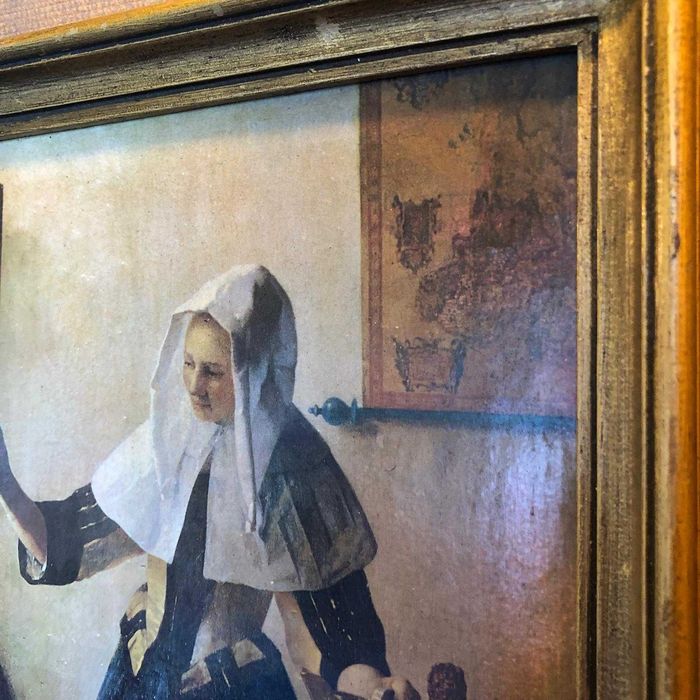 Young Woman with a Water Pitcher Johannes Vermeer, medidas nas fotos.
