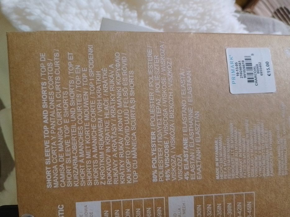 Домашний костюм пижама шорты и футболка s 46 primark