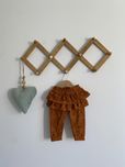 Legginsy minymo 68/74 falbanki musztardowe  jeże