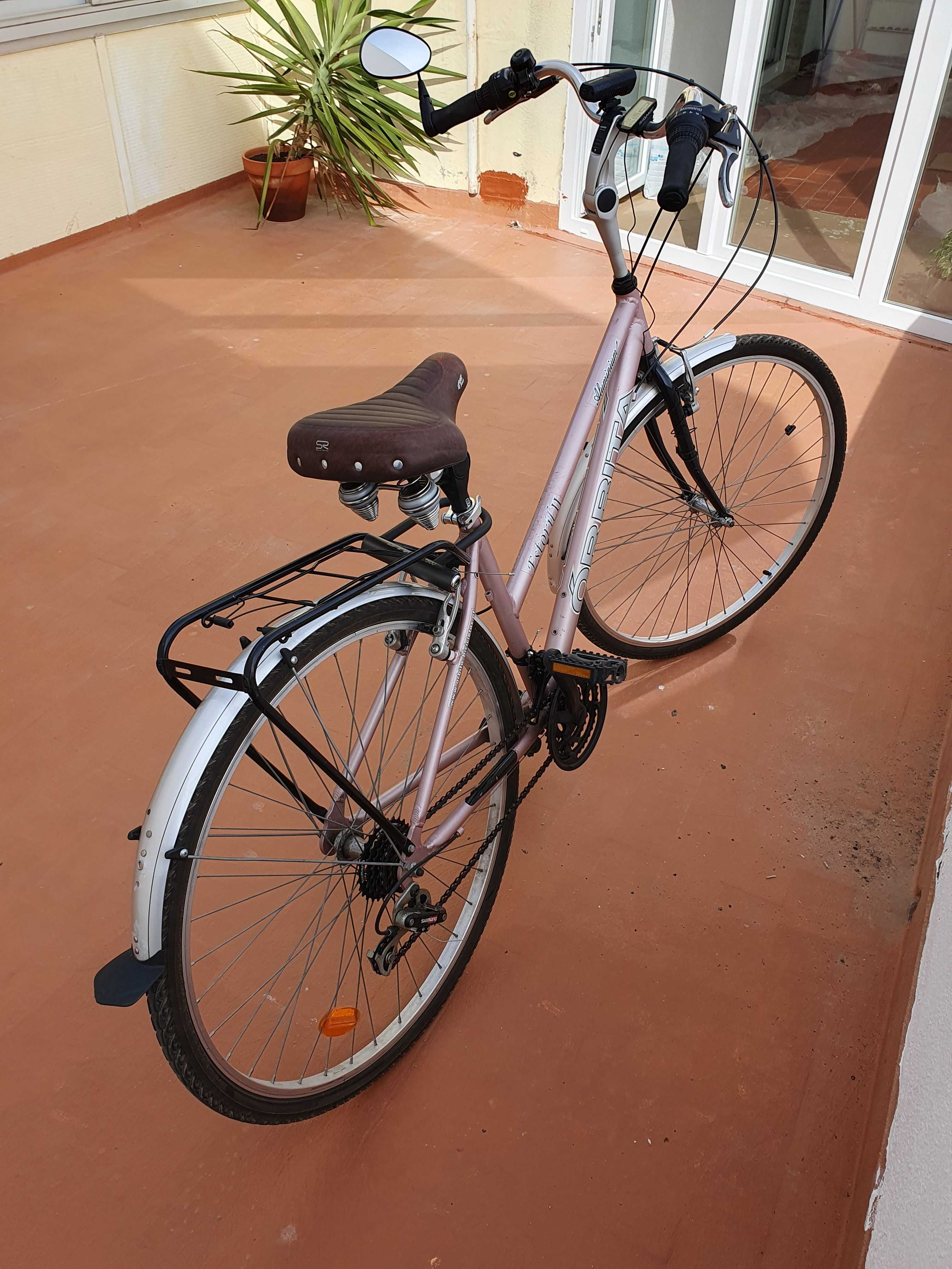 bicicleta com porta-bagagens