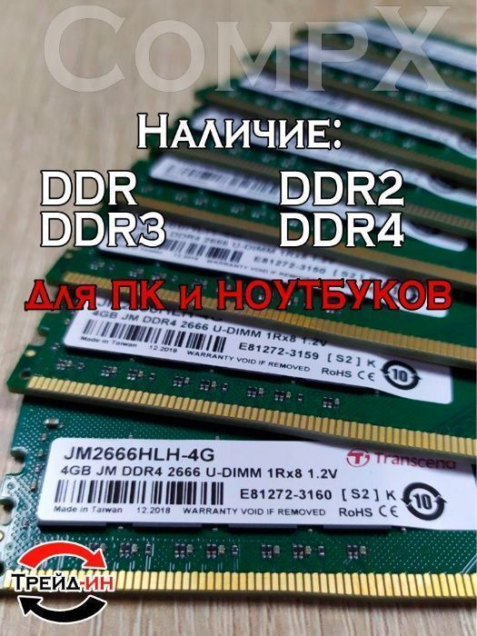 Оперативная память для ПК DDR2 2Gb (ddr3 ddr4 4gb 8gb 16gb)CompX!