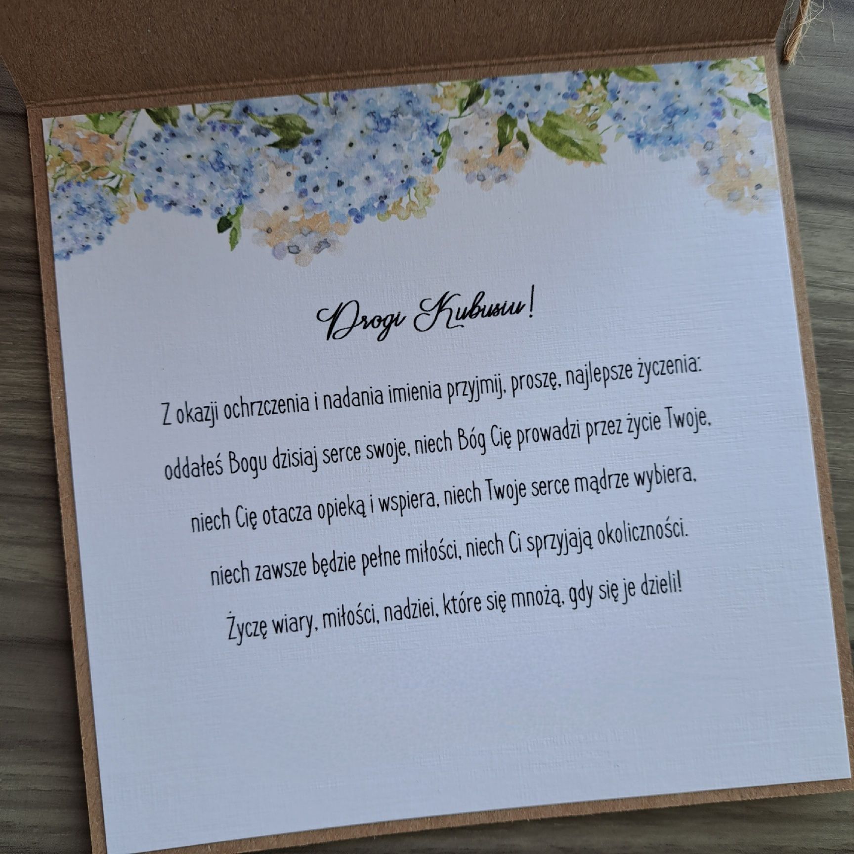 Kartka na Chrzest personalizowana - z imieniem