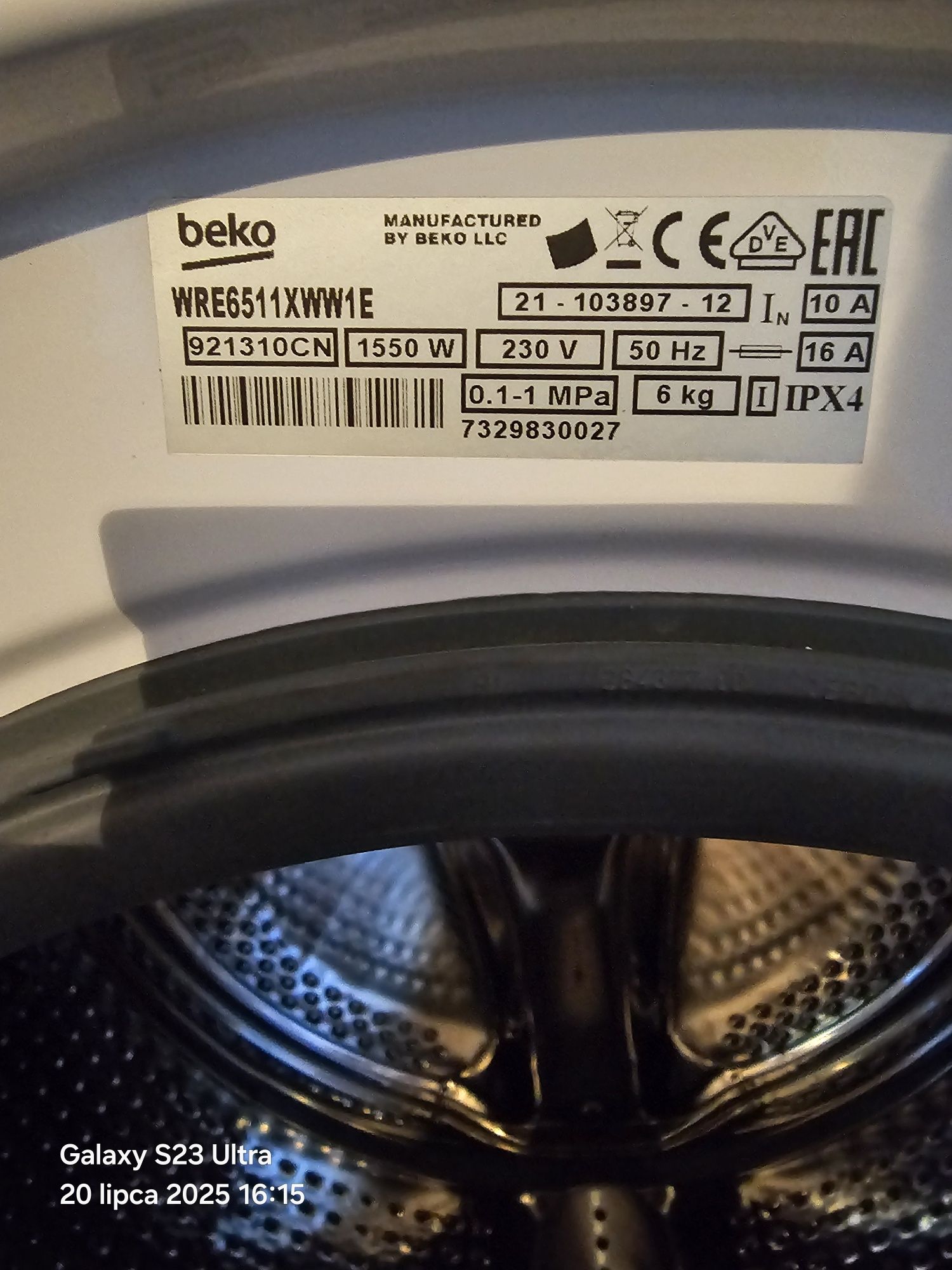Pralka automatyczna Beko