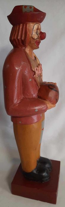 Klaun Stara Rzeźba Drewno Stara Zabawka Vintage V