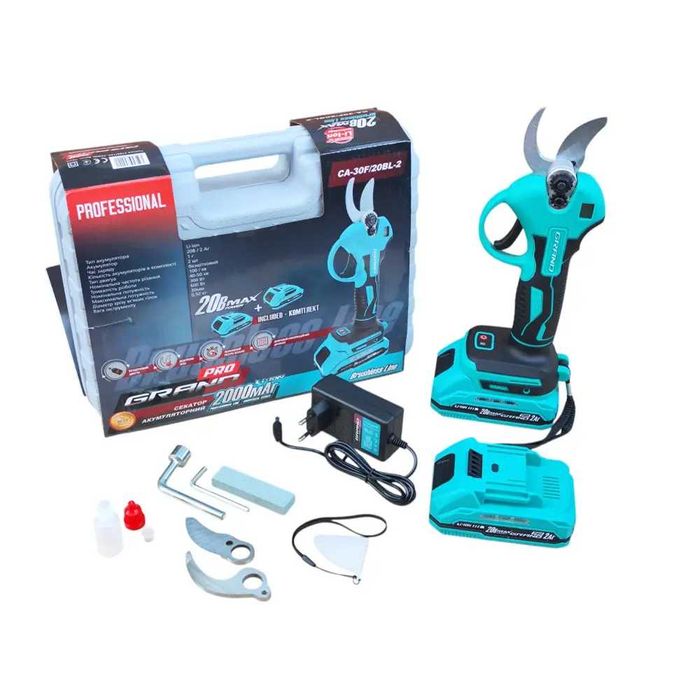 Секатор аккумуляторний гранд, grand CA-30F/20BL-2 (дисплей, 2АКБ, З/П)