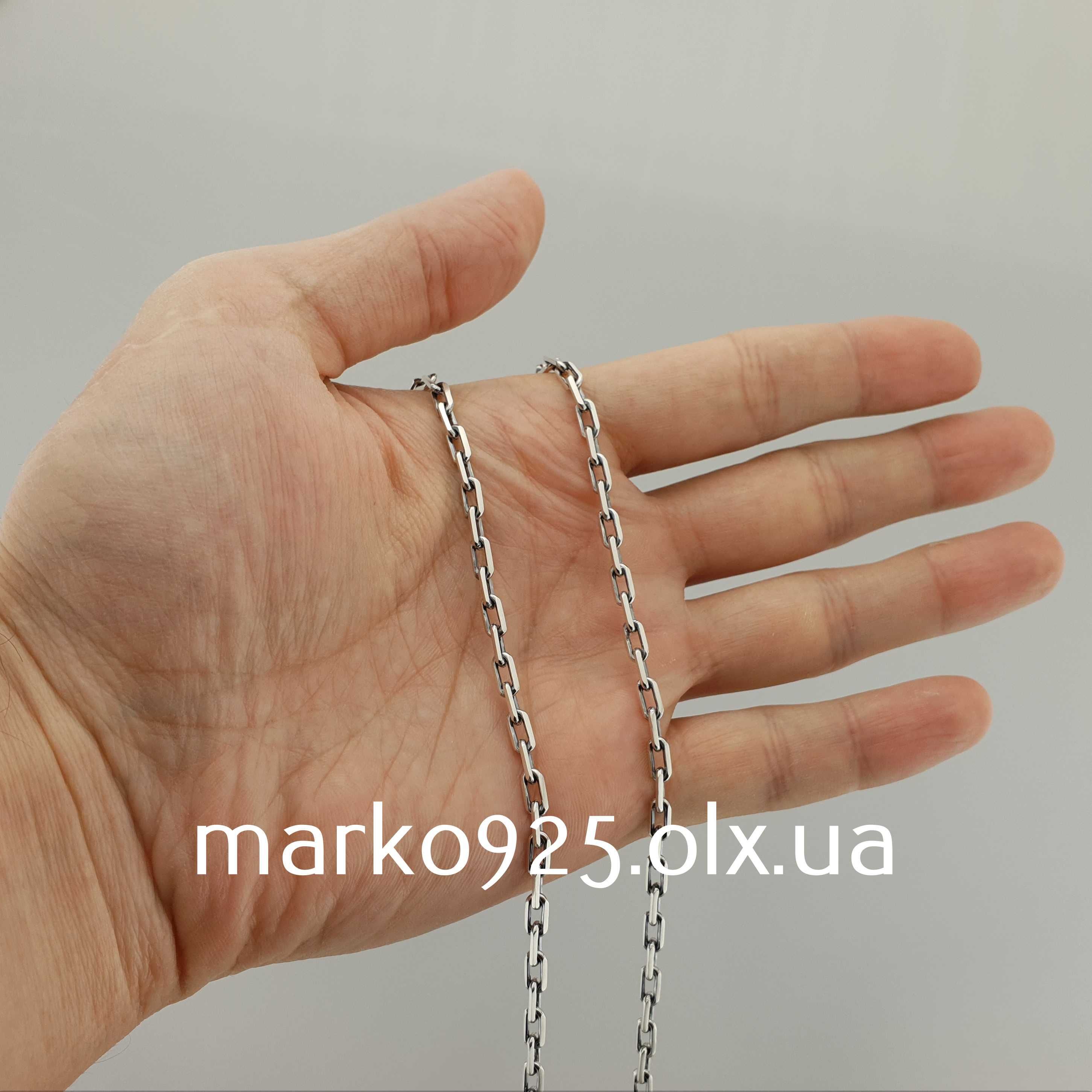 Срібний ланцюжок чоловічий на шию якірне плетіння, срібло 925