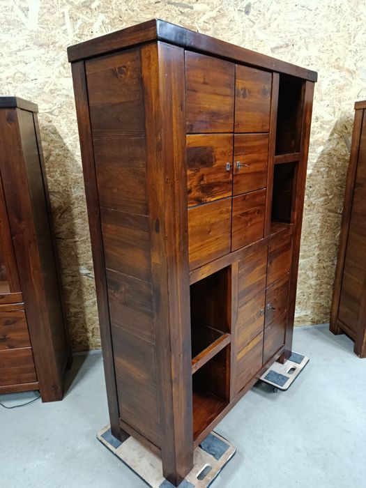 Kredens, biblioteczka duża, komoda wysoka, kolonialna. Podświetlenie