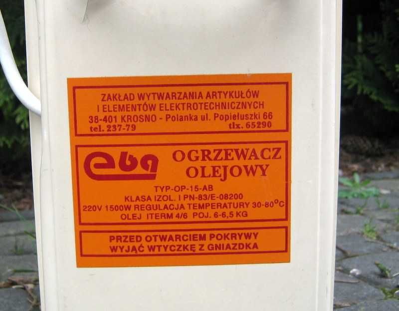 Grzejnik olejowy 12 żeberek