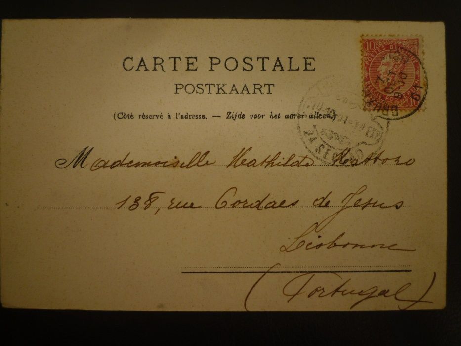 Carta Postal de Bruxelas Selado 1901