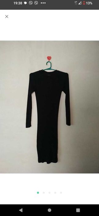 Плаття в рубчик темно синє платье