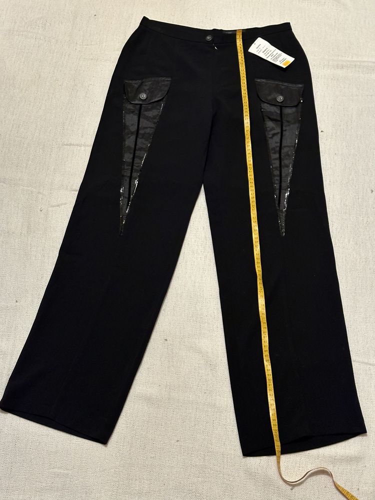 Spodnie damskie dlugie szerokie nogawki czarne r.42 nowe