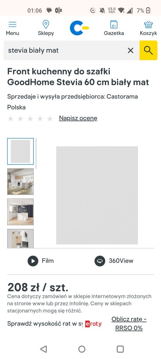 Front kuchenny szafki GoodHome Stevia biały mat