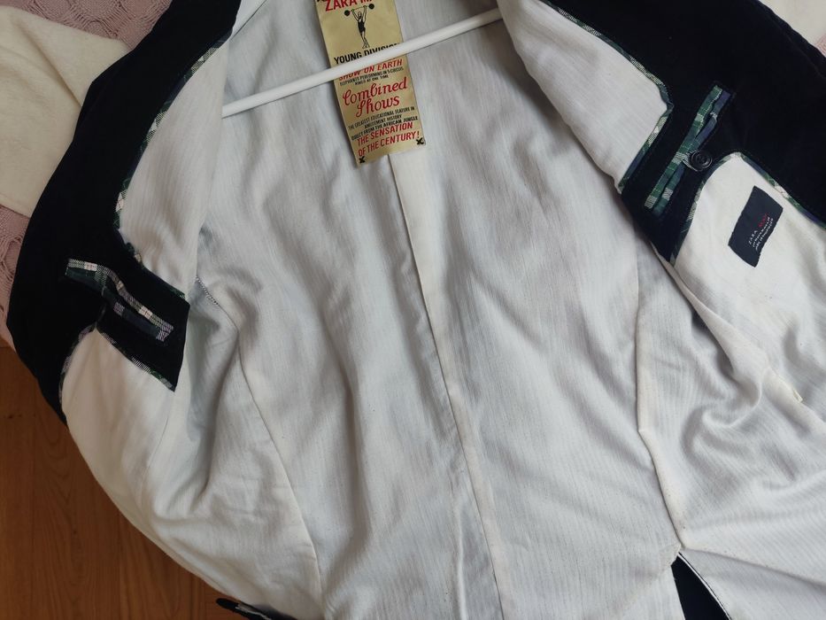 Marynarka Zara Man czarny sztruks r. M