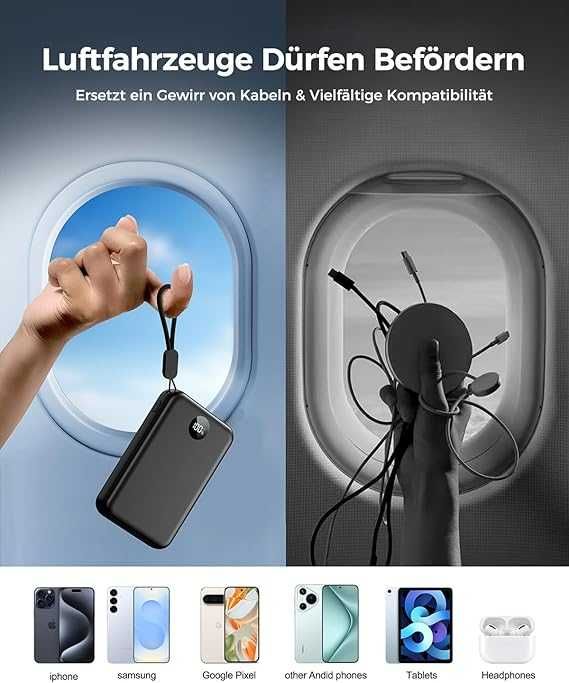 Powerbank 15 000 mAh 22,5 W z wyświetlaczem LED – szybkie ładowanie