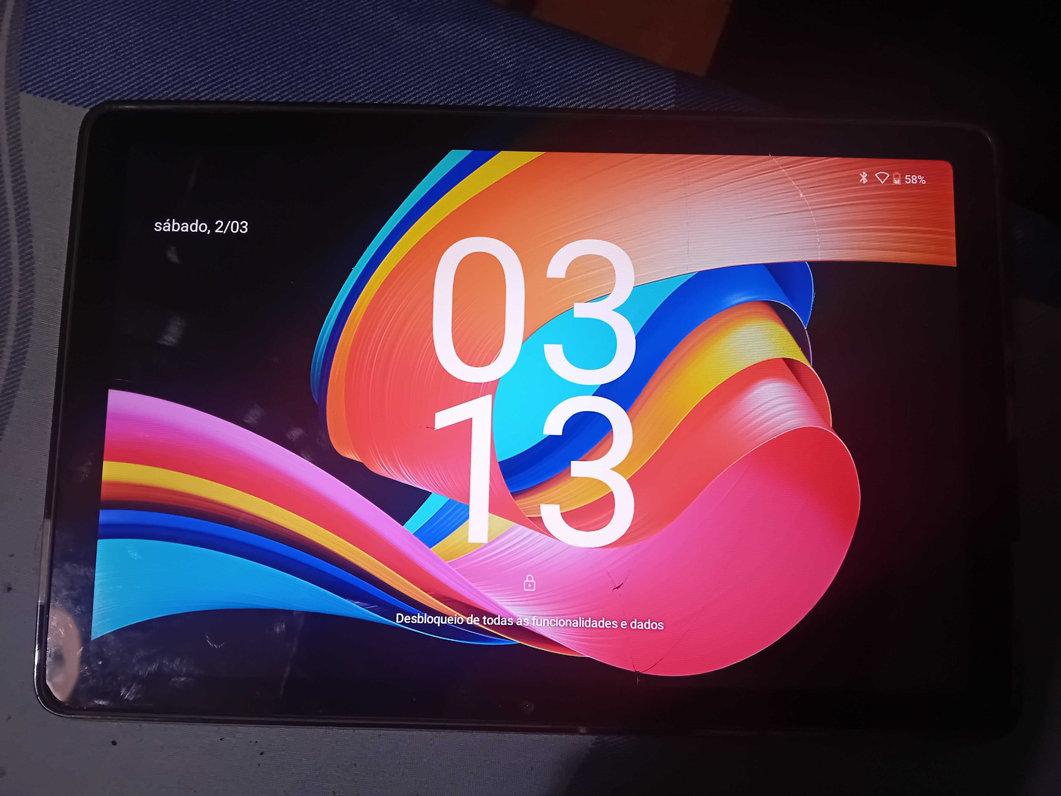 Tablet tlc so funciona 30% do visor