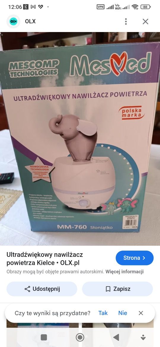 Nawilżacz powietrza ultradźwiękowy Mesmed