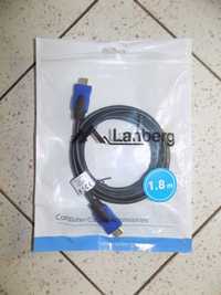 Kabel HDMI - HDMI LANBERG 1,8 m,  2 x 19-pin HDMI-A męskie