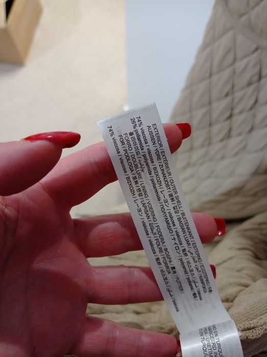 Płaszcz dzianinowy oversize XS S beżowy Zara nowy