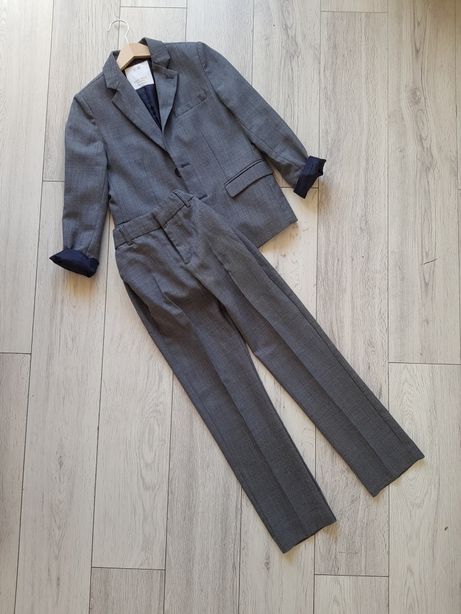 Szary popielaty garnitur dla chłopca Zara Kids 128 marynarka spodnie