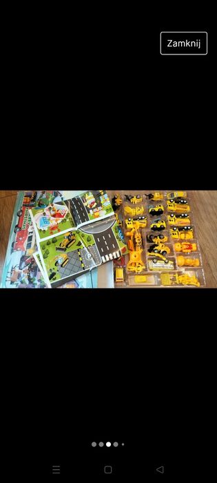 Zestaw autek budowlanych z planszą w opakowaniu