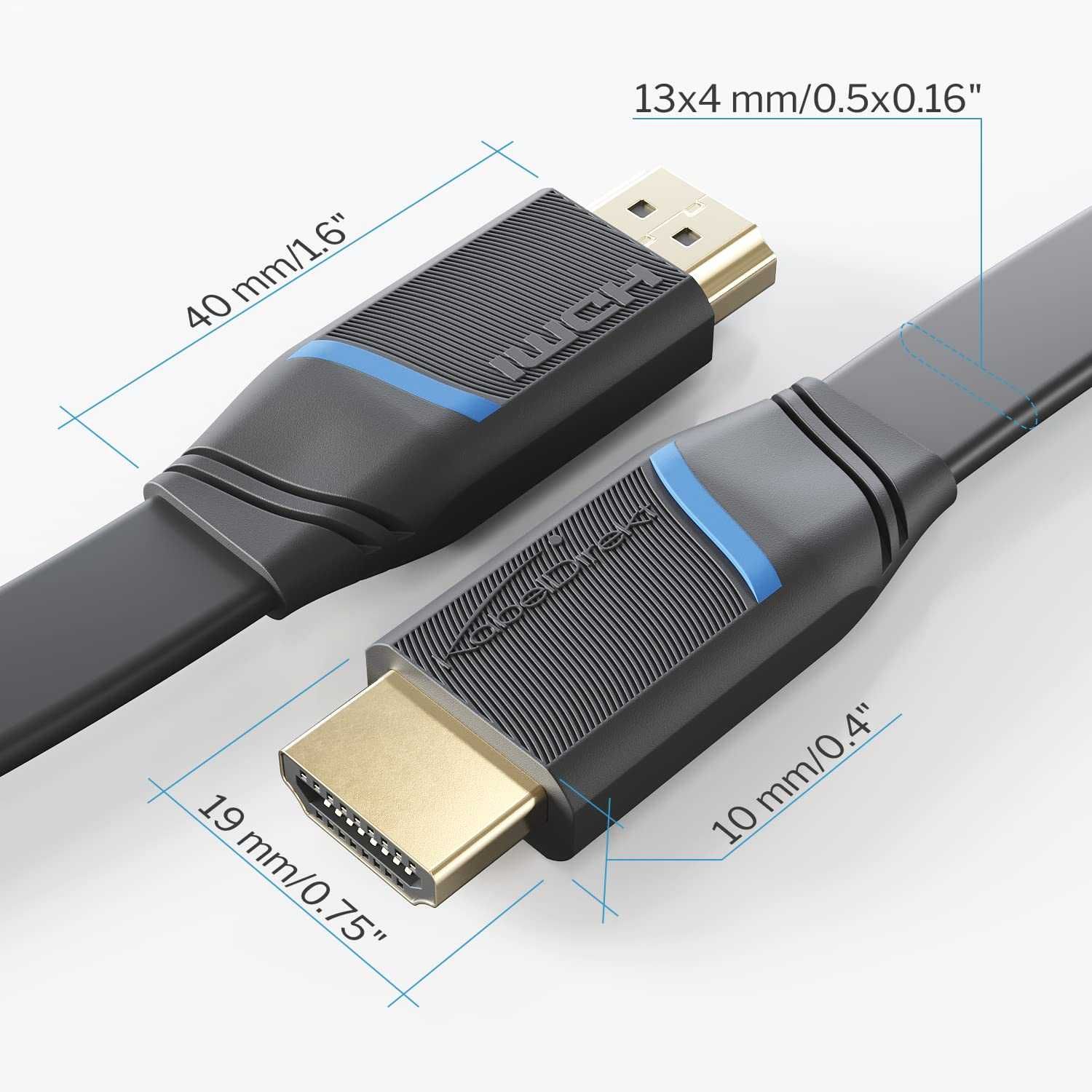 KabelDirekt – płaski kabel HDMI – 2m 8k