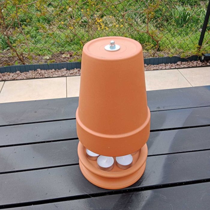 - Lampion tarasowy, dekoracja ogrodowa, świecznik, lampa, doniczka -