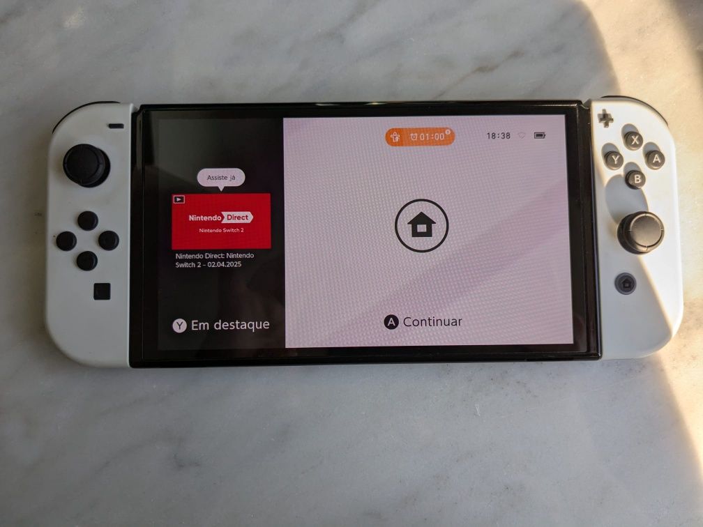 Nintendo Switch Oled branco+ comando + FC 25