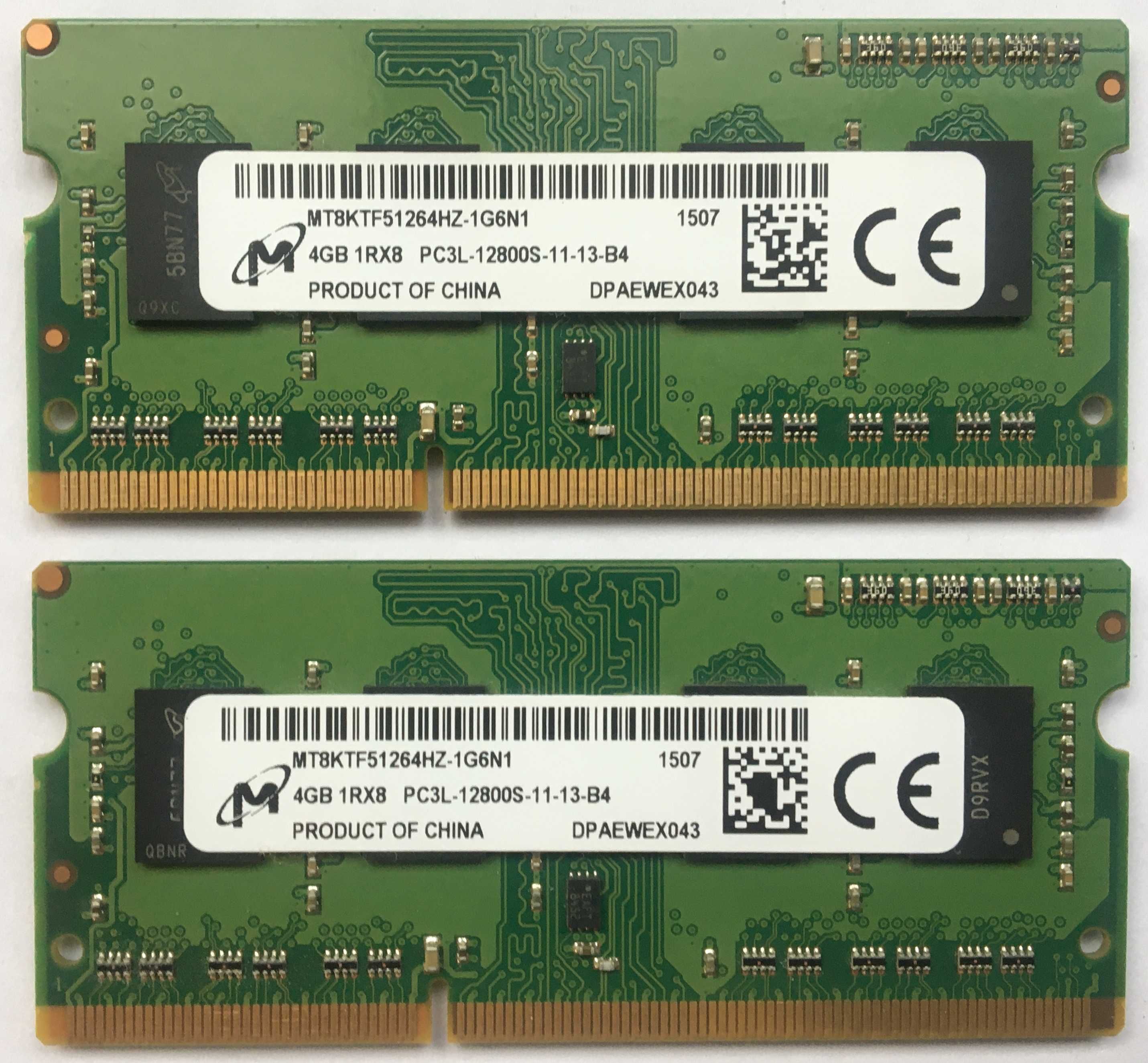 SO-DIMM DDR3L 2х4 GB 1600MHz 1.35V (Micron 8KTF51264HZ-1G6N1)