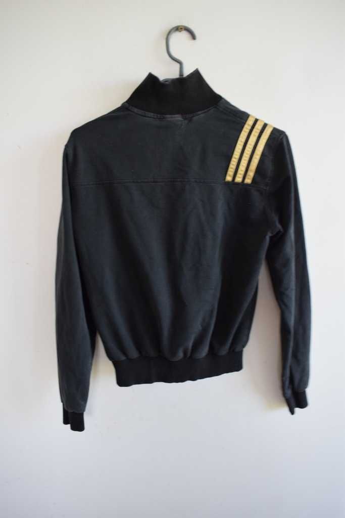 Adidas czarna bluza zlote lampasy na  zamek 34 xs