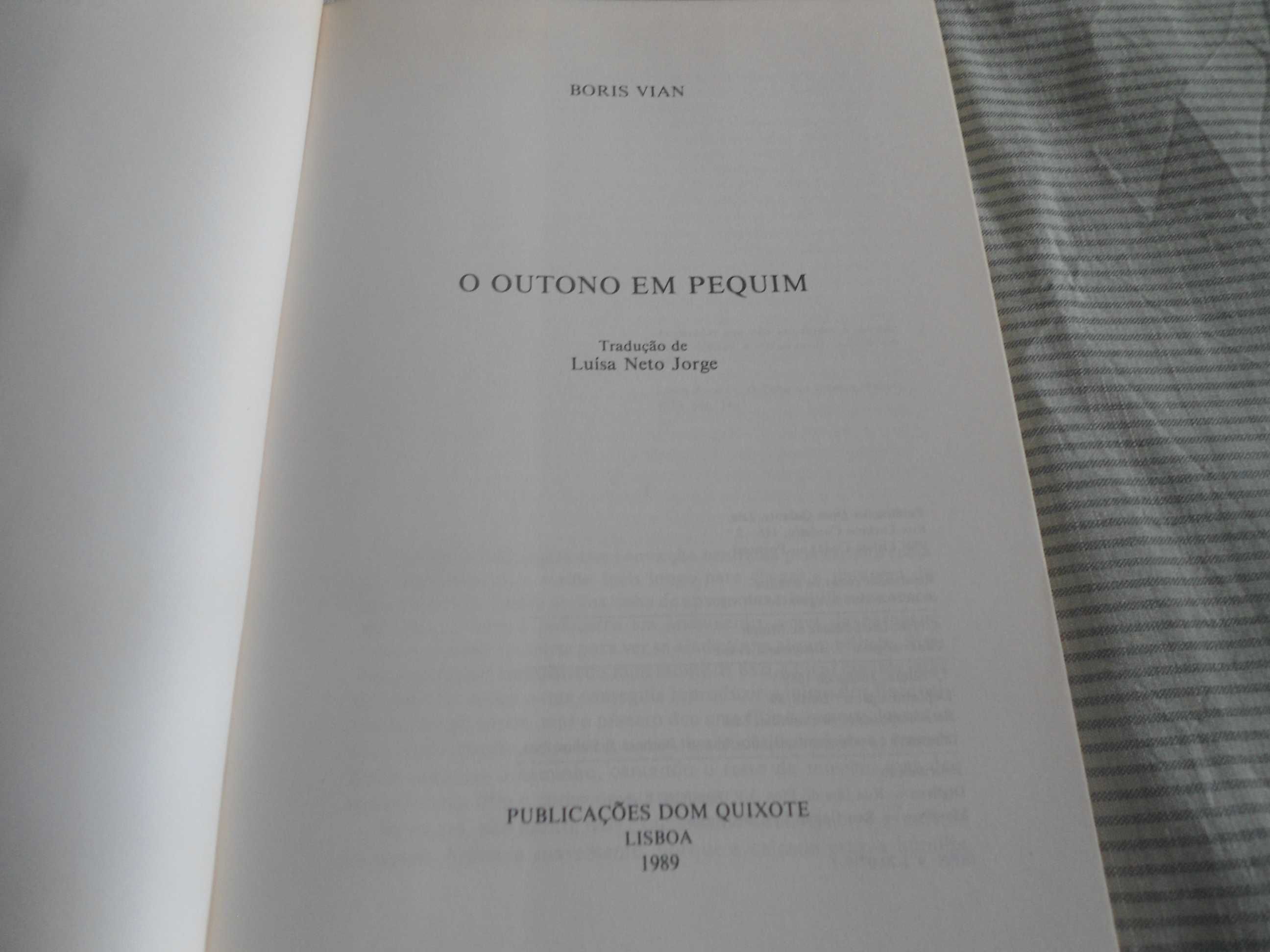 O Outono em Pequim por Boris Vian