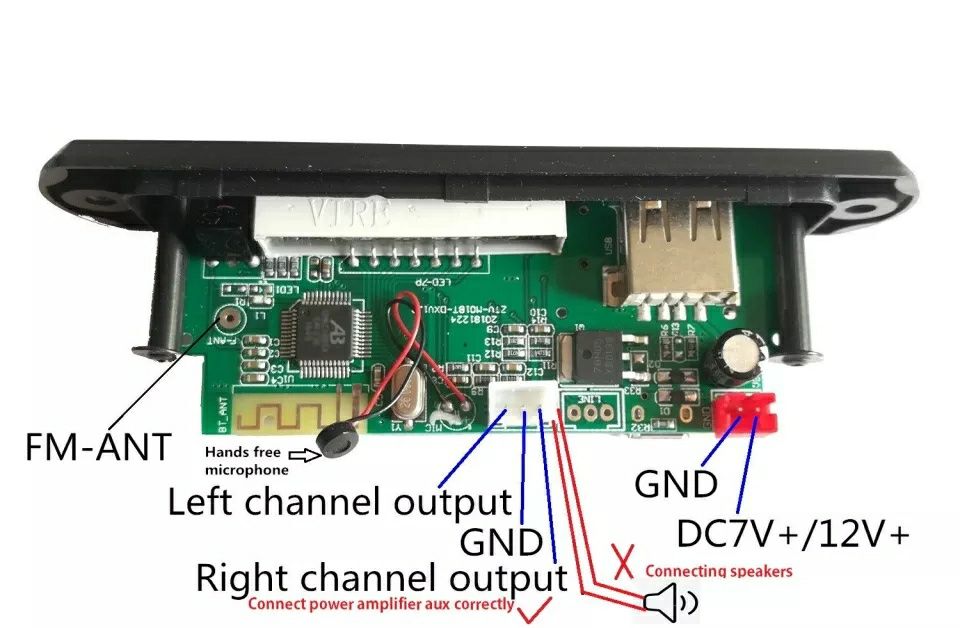 ‼️Модуль Mp3,Мп3, Wma, Flac, Bluetooth 5.2+ USB/SD/FM/AUX Декодер