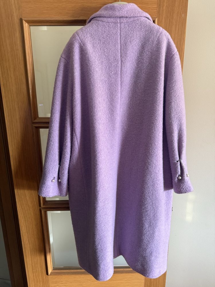 Sobretudo lilas tamanho L mango
