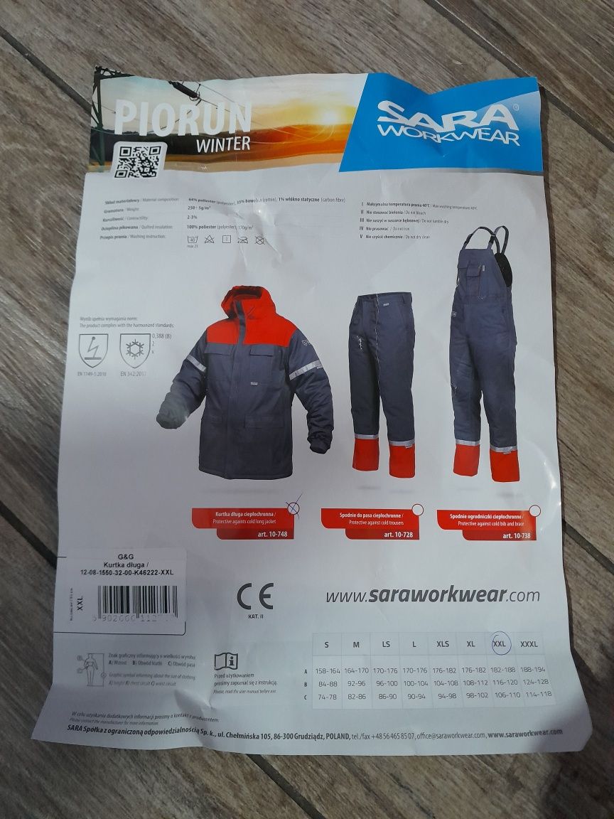 Kurtka ciepłochronna sara piorun winter NIEBIESKA XXL ELEKTROSTATYCZNA