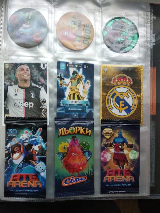 Альбомы для хранения карт,наклеек,фишек Panini,Topps, АТБ арена и др.