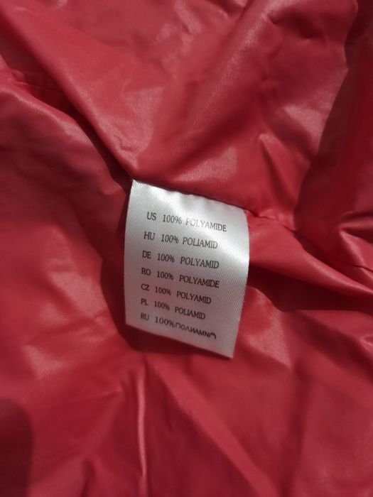 różowa granatowa kamizelka bezrękawnik z kapturem ciepła pikowana 104