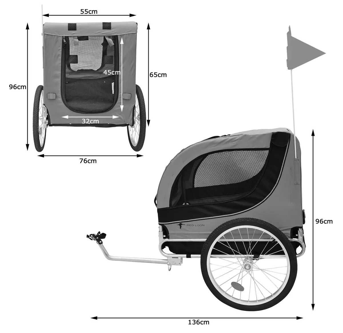 Riksza dla psów Przyczepka rowerowa dla psów  40 kg