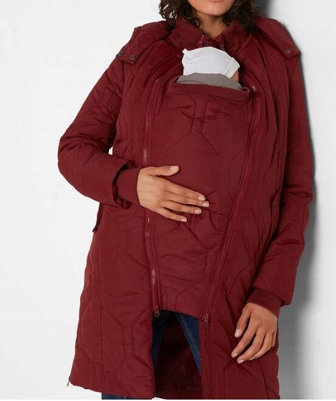 B.P.C płaszcz ciążowy pikowany bordowy panel ^46