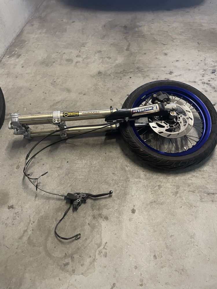 Suspensão dianteira + Rodas Supermotard Husqvarna 50 SMS (completas)