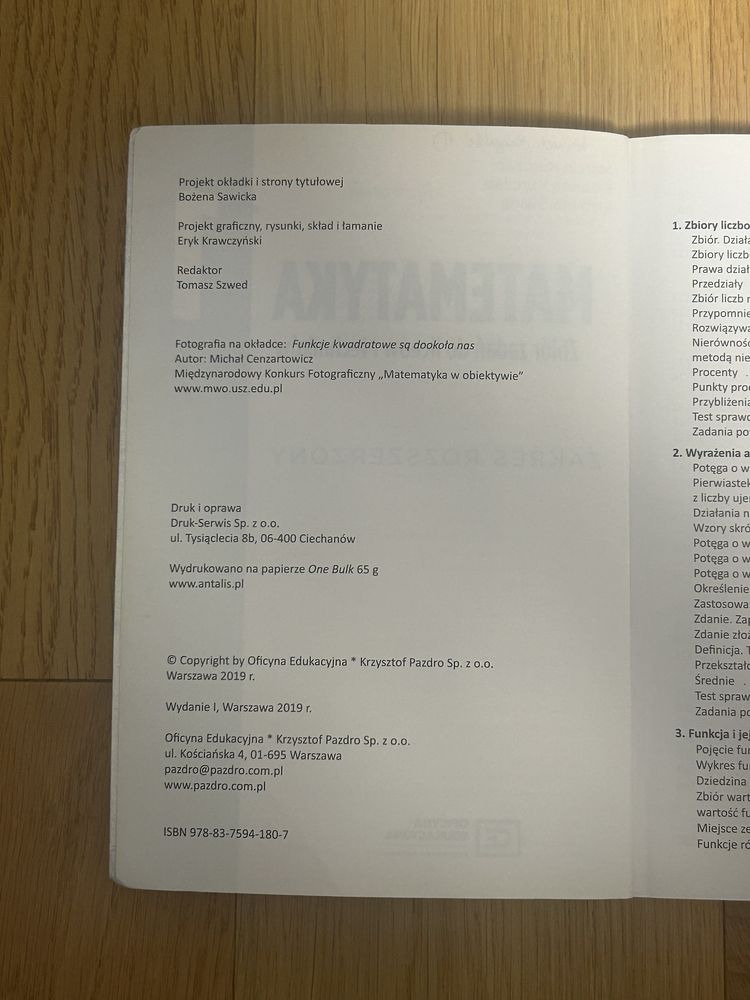 MATEMATYKA 1 Zbiór zadań do liceów i technków Zakres rozszerzony
