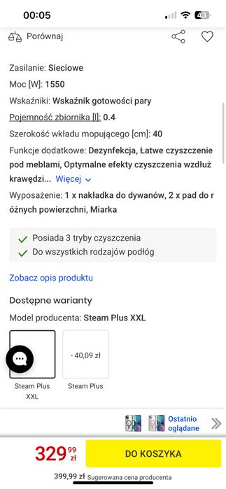 Mop parowy Vileda Steam Plus Xxl