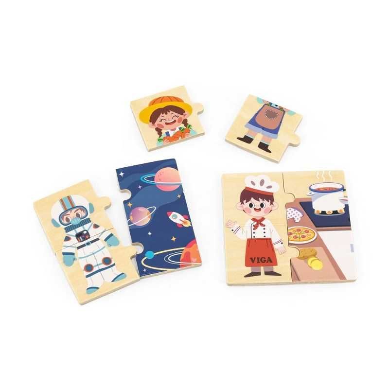 Puzzle Zawody 24 el. drewniane edukacyjne Akademia Nathan