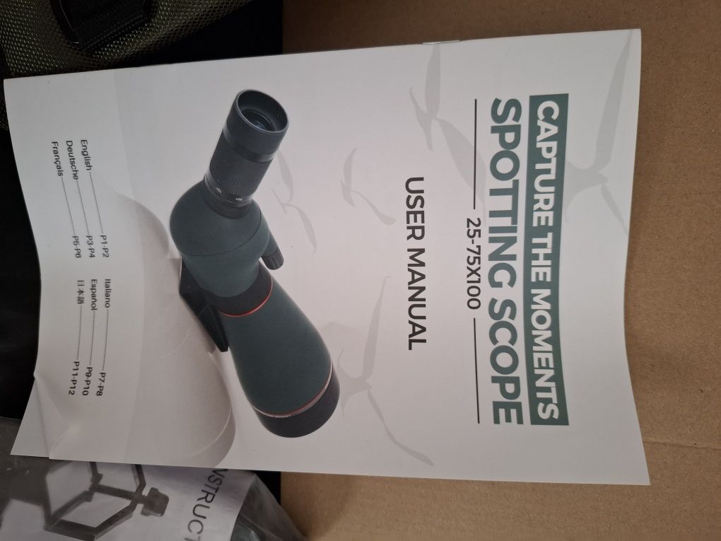 Lunety obserwacyjne do obserwacji ptaków 100 mm i 25-75X ze statywem a