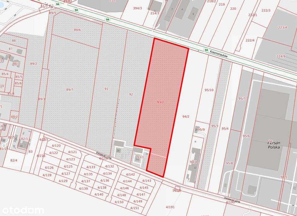 Działka inwestycyjna Wróblowice, gmina Miękinia(pod Wrocławiem, DK 94)
