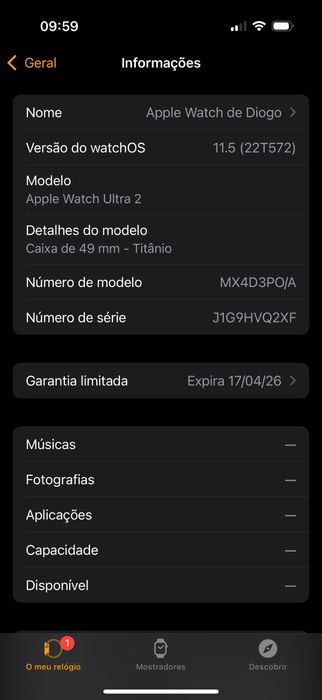 Apple Watch Ultra 2 (2024)- Caixa 49mm em Titânio